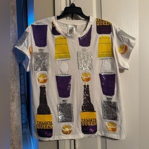 Queen of Sparkles Tailgate Queen Sequin T-Shirt